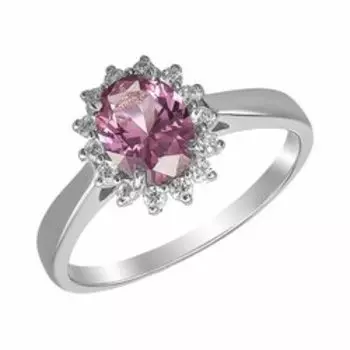 Серебряное кольцо с александритом и фианитами