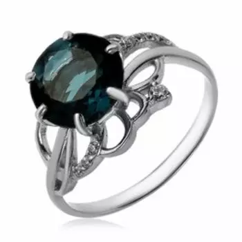 Серебряное кольцо с алпанитом и фианитами