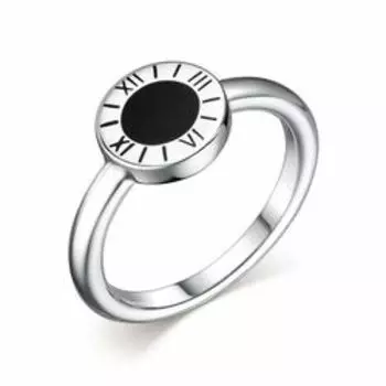 Серебряное кольцо с эмалью "Часы"