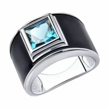 Кольцо из серебра с эмалью и ситалом