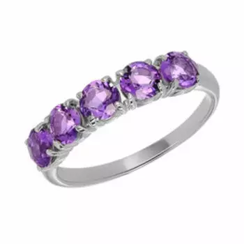 Серебряное кольцо с аметистами