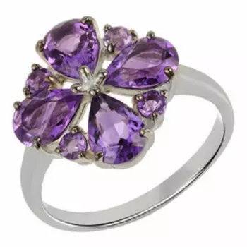 Серебряное кольцо с аметистами
