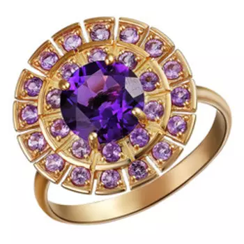 Серебряное кольцо с аметистами
