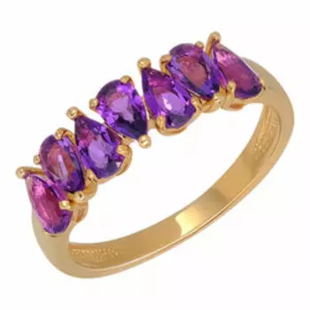 Серебряное кольцо с аметистами