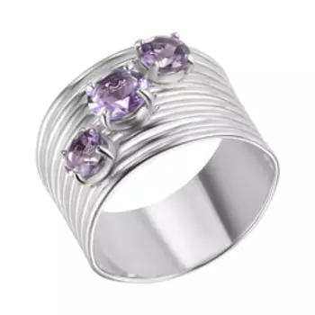 Серебряное кольцо с аметистами