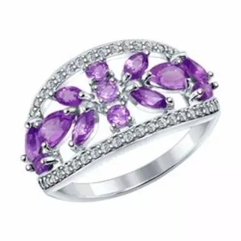 Серебряное кольцо с аметистами