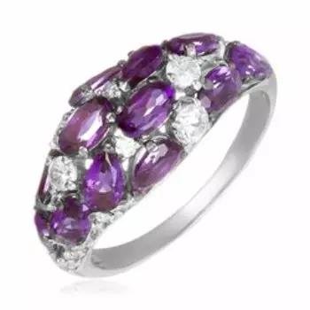Серебряное кольцо с аметистами