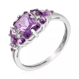 Серебряное кольцо с аметистами