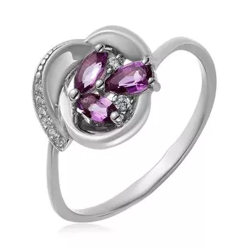 Серебряное кольцо с аметистами