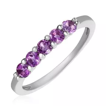 Серебряное кольцо с аметистами