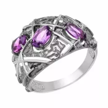 Серебряное кольцо с аметистами
