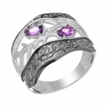 Серебряное кольцо с аметистами