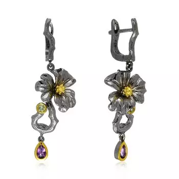 Серебряное кольцо с аметистами