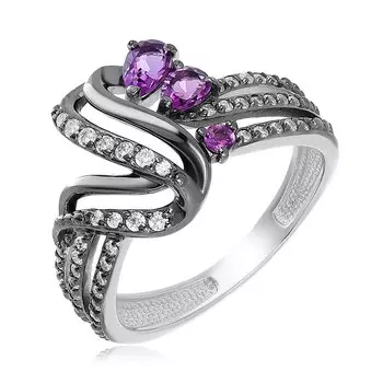 Серебряное кольцо с аметистами