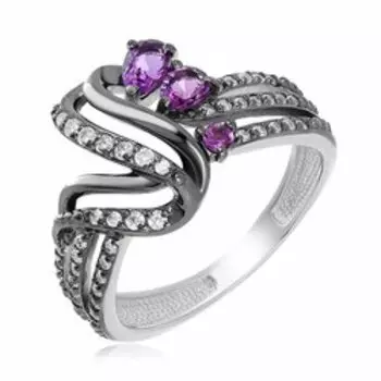 Серебряное кольцо с аметистами