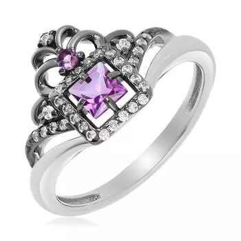 Серебряное кольцо с аметистами