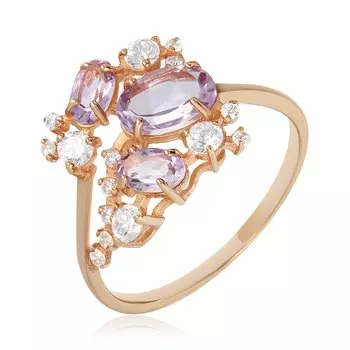 Серебряное кольцо с аметистами