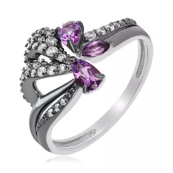 Серебряное кольцо с аметистами