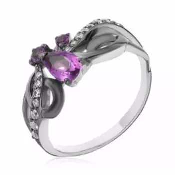 Серебряное кольцо с аметистами