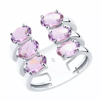 Серебряное кольцо с аметистами
