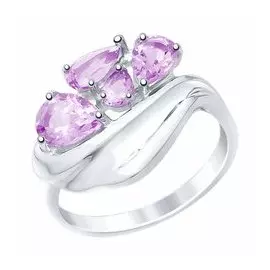Серебряное кольцо с аметистами