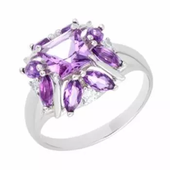 Серебряное кольцо с аметистами