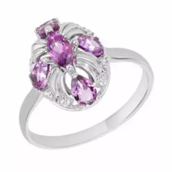 Серебряное кольцо с аметистами