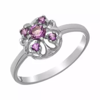Серебряное кольцо с аметистами