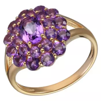 Серебряное кольцо с аметистами "Цветок"