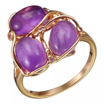 Серебряное кольцо с аметистами и цирконами