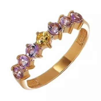 Серебряное кольцо с аметистами и цитринами