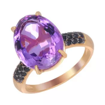 Серебряное кольцо с аметистом и шпинелью