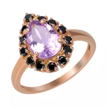 Серебряное кольцо с аметистом и шпинелью