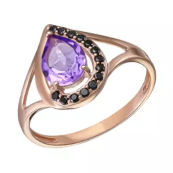 Серебряное кольцо с аметистом и шпинелью