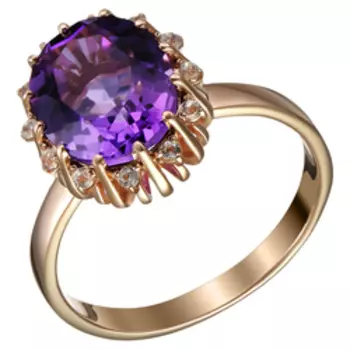 Серебряное кольцо с аметистом и топазами