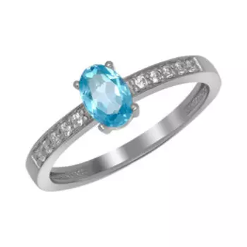 Серебряное кольцо с апатитом и фианитами