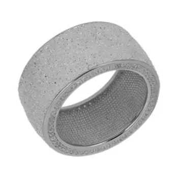 Серебряное кольцо с белым глиттером и фианитами