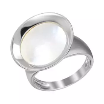 Серебряное кольцо с белым перламутром