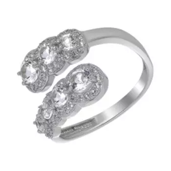 Серебряное кольцо с белыми топазами