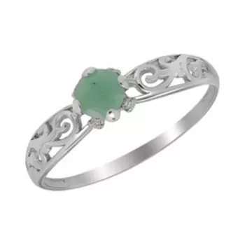 Серебряное кольцо с бериллом и фианитами