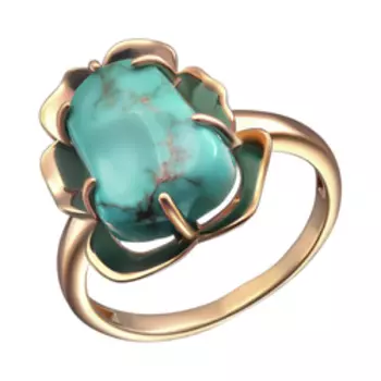 Серебряное кольцо с бирюзой "Цветок"