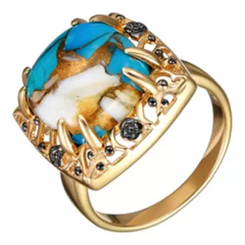 Серебряное кольцо с бирюзой и корнелианом