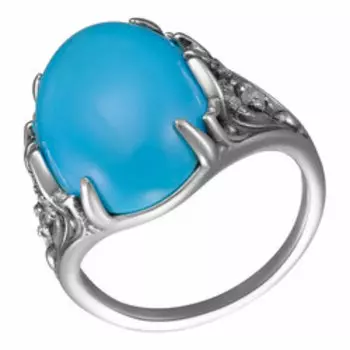 Серебряное кольцо с бирюзой и топазами