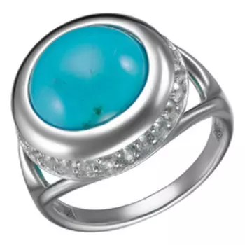 Серебряное кольцо с бирюзой и топазами