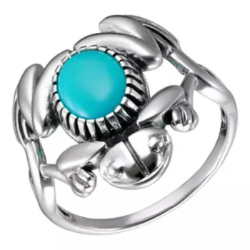 Серебряное кольцо с бирюзой "Лягушка"