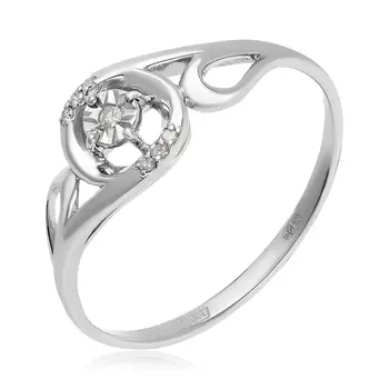 Серебряное кольцо с бриллиантами