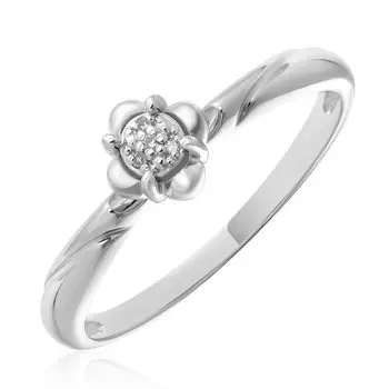 Серебряное кольцо с бриллиантами