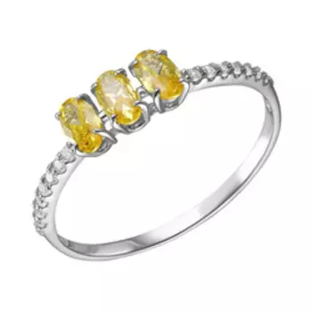 Серебряное кольцо с бриллиантами и фианитами