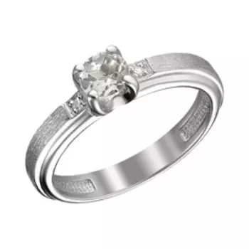 Серебряное кольцо с бриллиантами и празиолитом