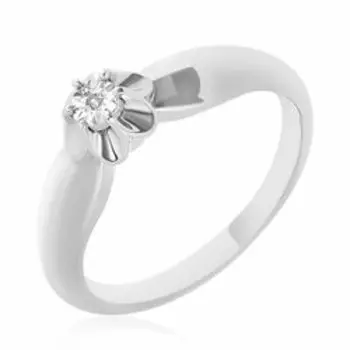 Серебряное кольцо с бриллиантом